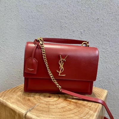 Saint Laurent New Medium Sunset Bag In Red Calfskin LDBS245329