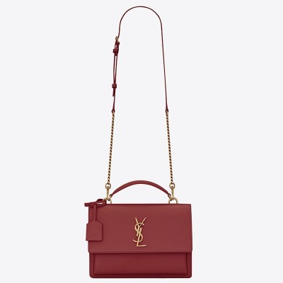 Saint Laurent New Medium Sunset Bag In Red Calfskin LDBS245329