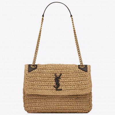 Saint Laurent Niki Medium Bag in Naturel Raffia LDBS245337