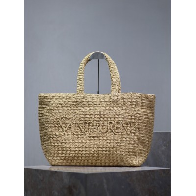 Saint Laurent Oversized Tote Bag in Naturel Raffia LDBS245347