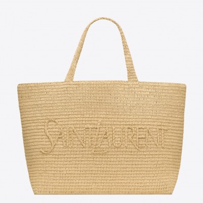 Saint Laurent Oversized Tote Bag in Naturel Raffia LDBS245347