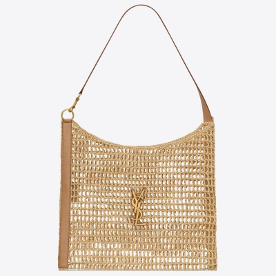 Saint Laurent Oxalis Shoulder Bag in Naturel Raffia LDBS245349