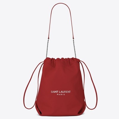 Saint Laurent Red Teddy Drawstring Bag LDBS245352