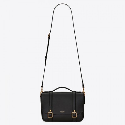 Saint Laurent School Bag In Black Calfskin LDBS245361