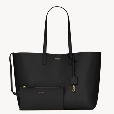 Saint Laurent Shopping Tote Bag in Black Leather LDBS245363