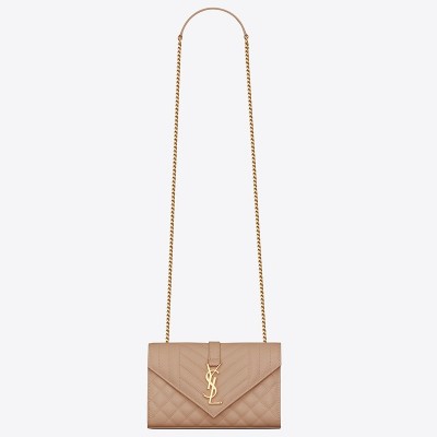 Saint Laurent Small Envelope Bag In Beige Grained Leather LDBS245366