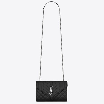 Saint Laurent Small Envelope Bag In Noir Grained Leather LDBS245368