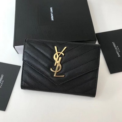 Saint Laurent Small Envelope Wallet In Black Leather LDBS245370