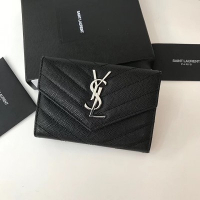 Saint Laurent Small Envelope Wallet In Noir Leather LDBS245371