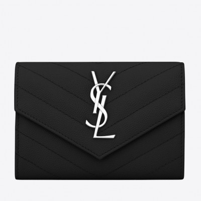 Saint Laurent Small Envelope Wallet In Noir Leather LDBS245371