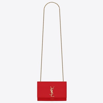 Saint Laurent Small Kate Bag In Red Grained Leather LDBS245377