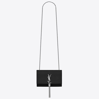 Saint Laurent Small Kate Tassel Bag In Black Grained Leather LDBS245378