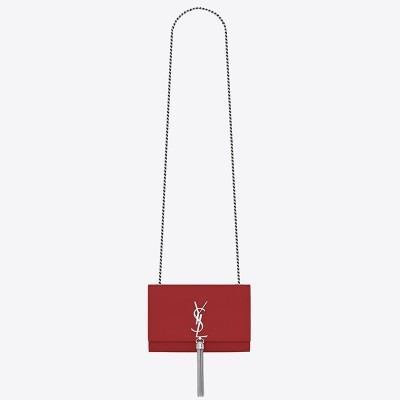 Saint Laurent Small Kate Tassel Bag In Red Grained Leather LDBS245380