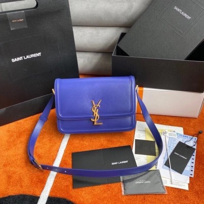 Saint Laurent Solferino Medium Bag In Blue Box Calfskin LDBS245401