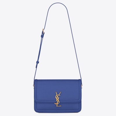 Saint Laurent Solferino Medium Bag In Blue Box Calfskin LDBS245401