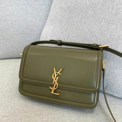 Saint Laurent Solferino Medium Bag In Khaki Calfskin LDBS245405