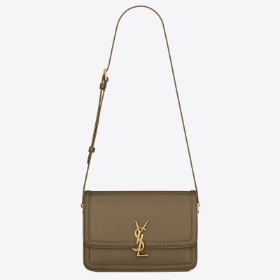 Saint Laurent Solferino Medium Bag In Khaki Calfskin LDBS245405