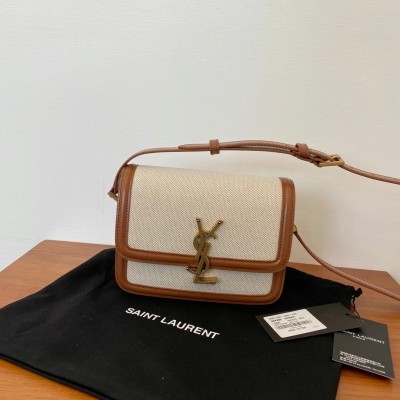 Saint Laurent Solferino Small Bag In Canvas with Calfskin LDBS245413