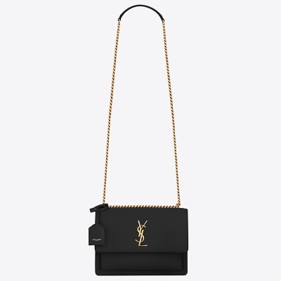 Saint Laurent Sunset Medium Bag In Black Calfskin LDBS245420