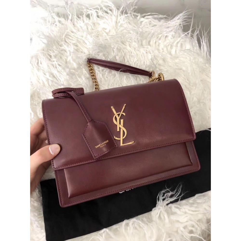 Saint Laurent Sunset Medium Bag In Bordeaxu Calfskin LDBS245426