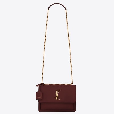 Saint Laurent Sunset Medium Bag In Bordeaxu Calfskin LDBS245426