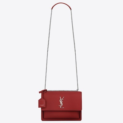 Saint Laurent Sunset Medium Bag In Red Calfskin LDBS245432