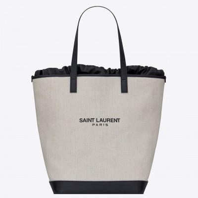 Saint Laurent Teddy Shopping Bag In Linen Canvas LDBS245439