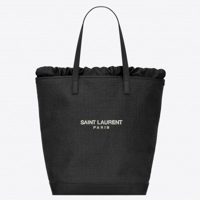 Saint Laurent Teddy Shopping Bag In Raffia LDBS245440