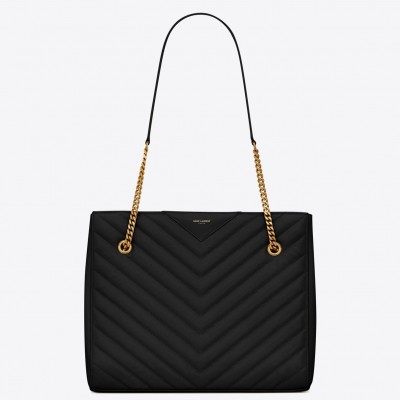 Saint Laurent Tribeca Small Shopping Bag In Black Grained Leather LDBS245441