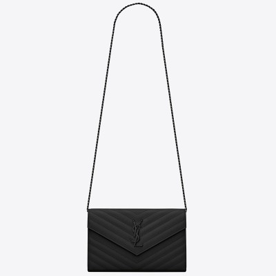 Saint Laurent WOC Monogram Chain Wallet All Black LDBS245462