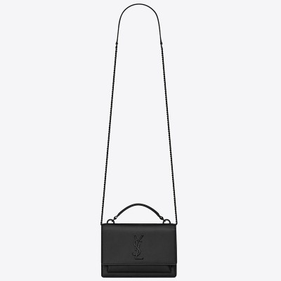 Saint Laurent WOC Sunset Chain Wallet All Black LDBS245476