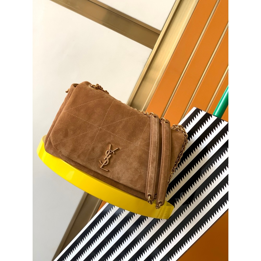 Saint Laurent Jamie 4.3 Small Bag in Brown Suede Calfskin