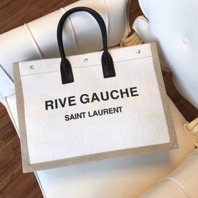 Saint Laurent Rive Gauche Tote Bag With Black Handle