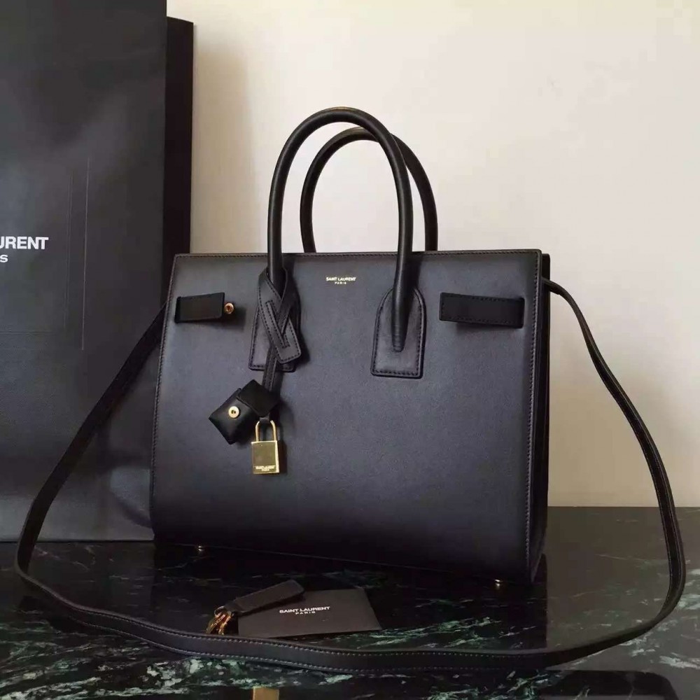 Saint Laurent Small Sac De Jour Bag In Black Leather