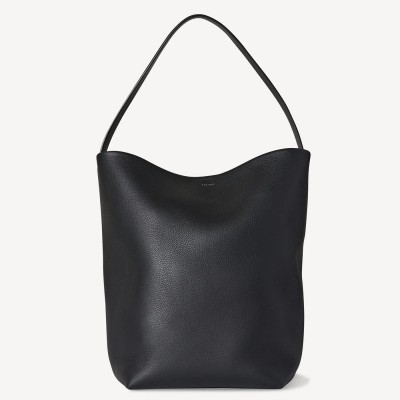 The Row Large N/S Park Tote in Black Grained Leather LDBS243719