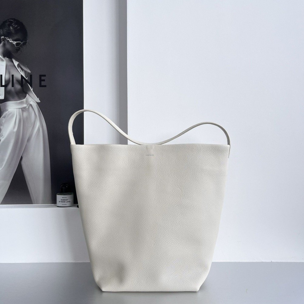 The Row Large N/S Park Tote in Ivory Grained Leather LDBS243722