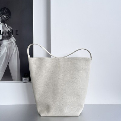 The Row Large N/S Park Tote in Ivory Grained Leather LDBS243722