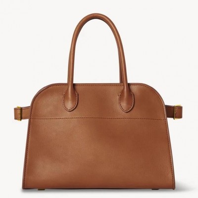 The Row Margaux 10 Top Handle Bag in Brown Leather LDBS243737