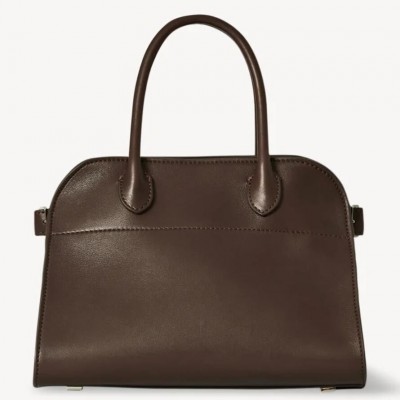 The Row Margaux 10 Top Handle Bag in Chocolate Leather LDBS243747