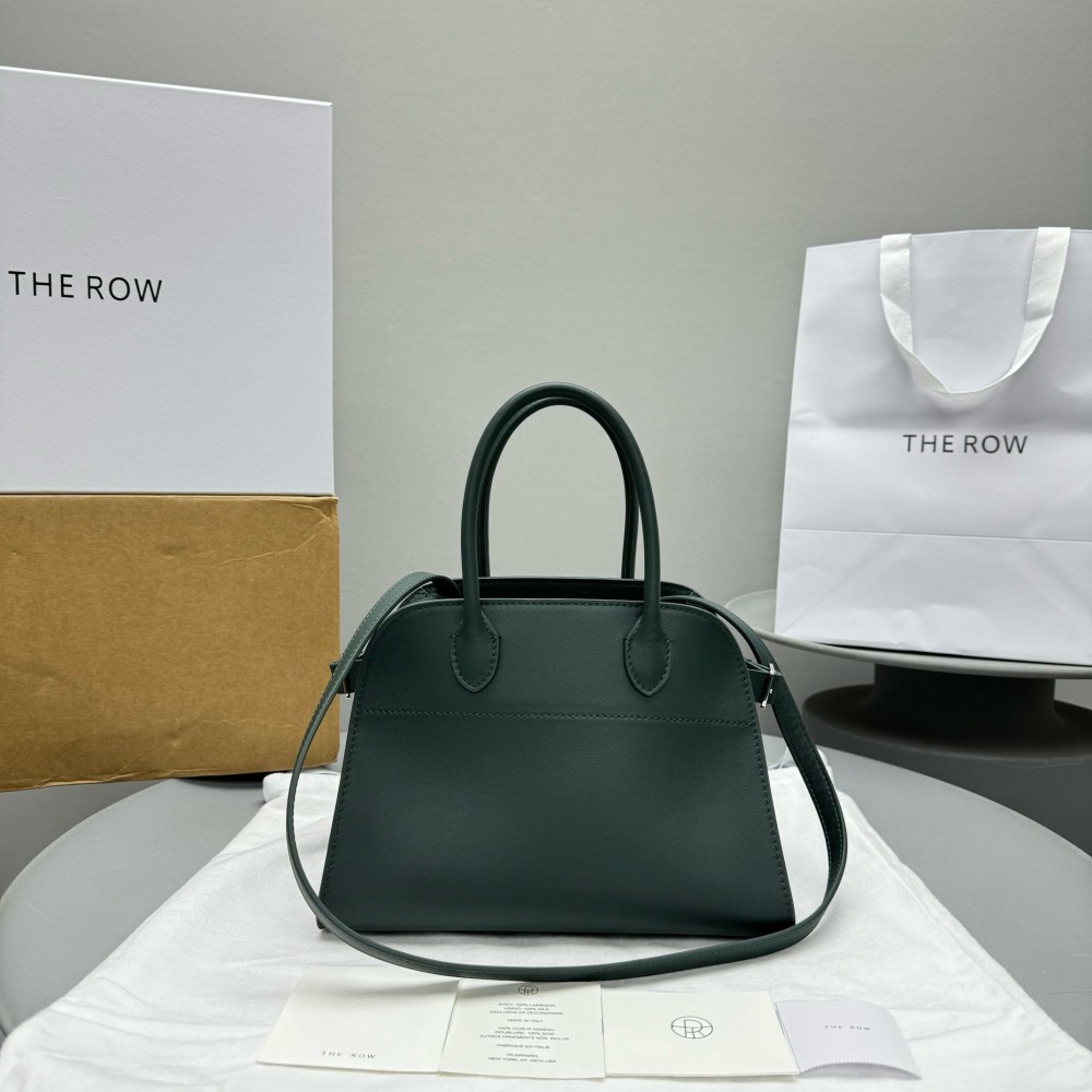 The Row Margaux 10 Top Handle Bag in Green eather LDBS243753