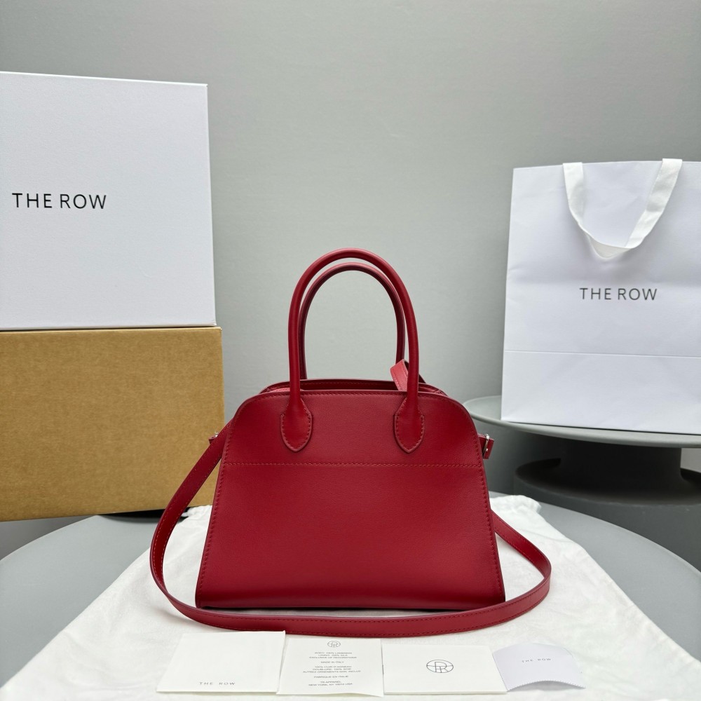 The Row Margaux 10 Top Handle Bag in Red eather LDBS243762