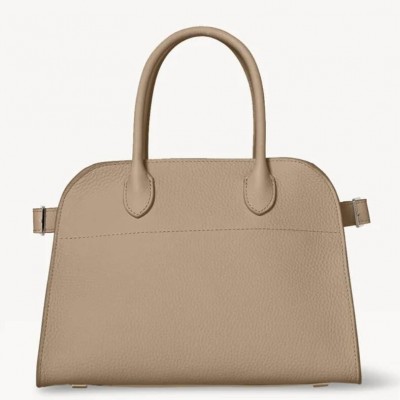 The Row Margaux 10 Top Handle Bag in Sand Grained Leather LDBS243766