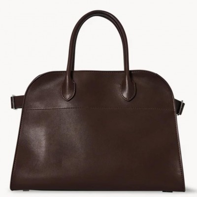 The Row Margaux 12 Top Handle Bag in Chocolate Leather LDBS243759