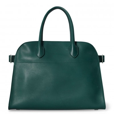 The Row Margaux 12 Top Handle Bag in Green Leather LDBS243763