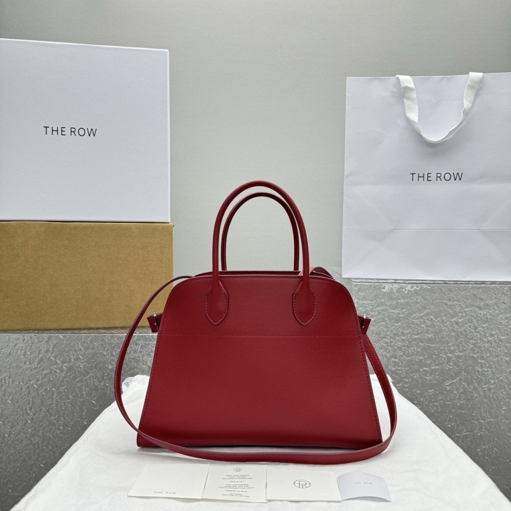 The Row Margaux 12 Top Handle Bag in Red Leather LDBS243768