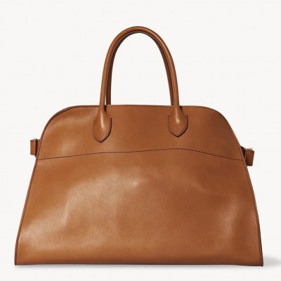 The Row Margaux 15 Top Handle Bag in Brown Leather LDBS243748