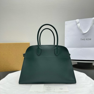 The Row Margaux 15 Top Handle Bag in Green Leather LDBS243760