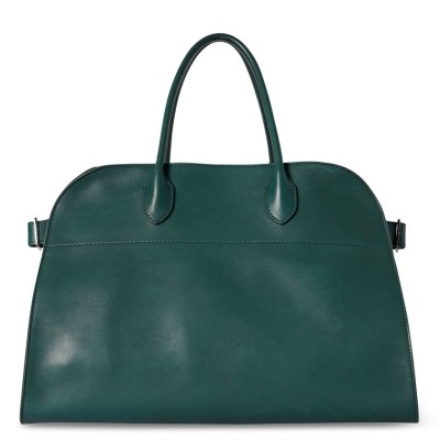 The Row Margaux 15 Top Handle Bag in Green Leather LDBS243760