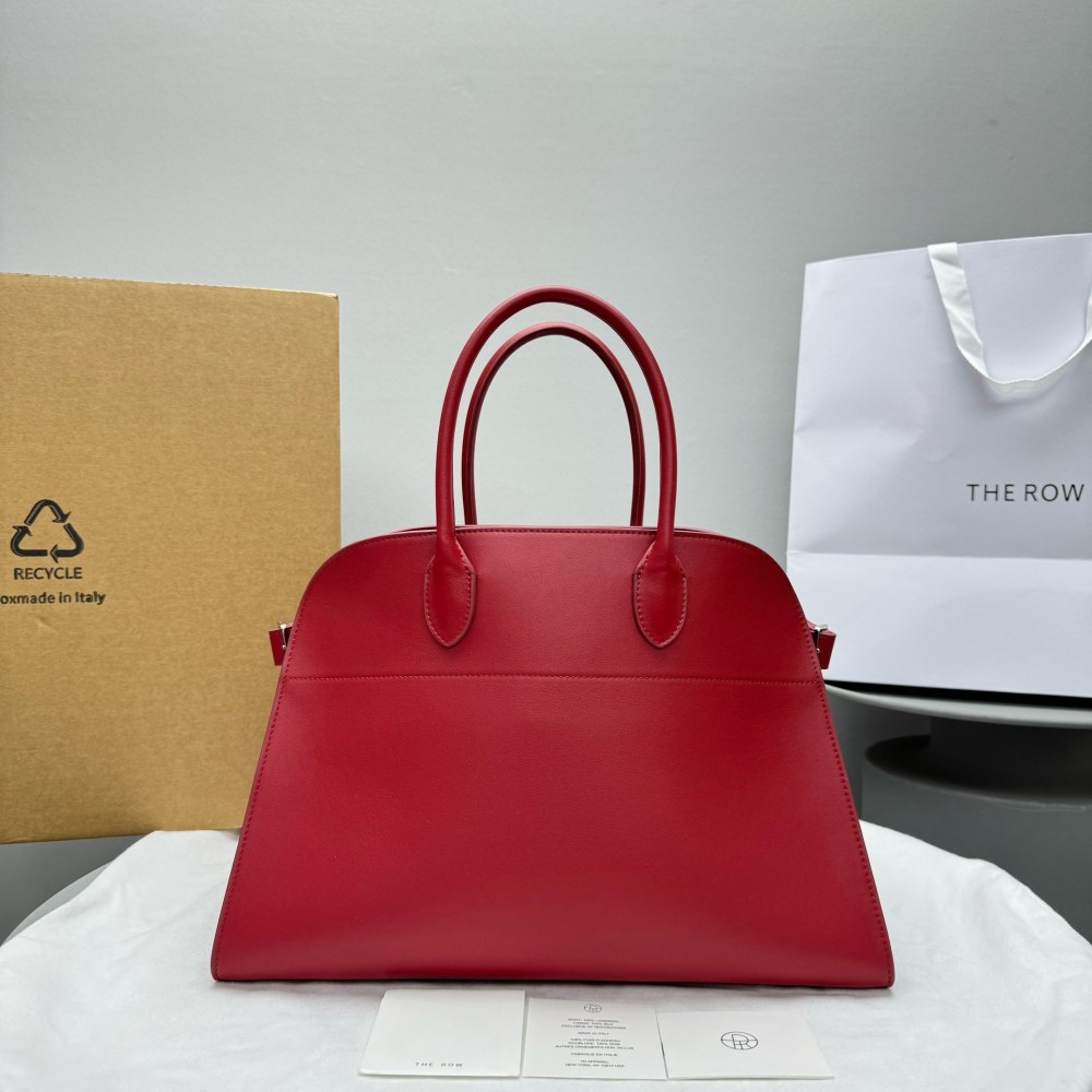 The Row Margaux 15 Top Handle Bag in Red Leather LDBS243776