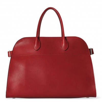 The Row Margaux 15 Top Handle Bag in Red Leather LDBS243776